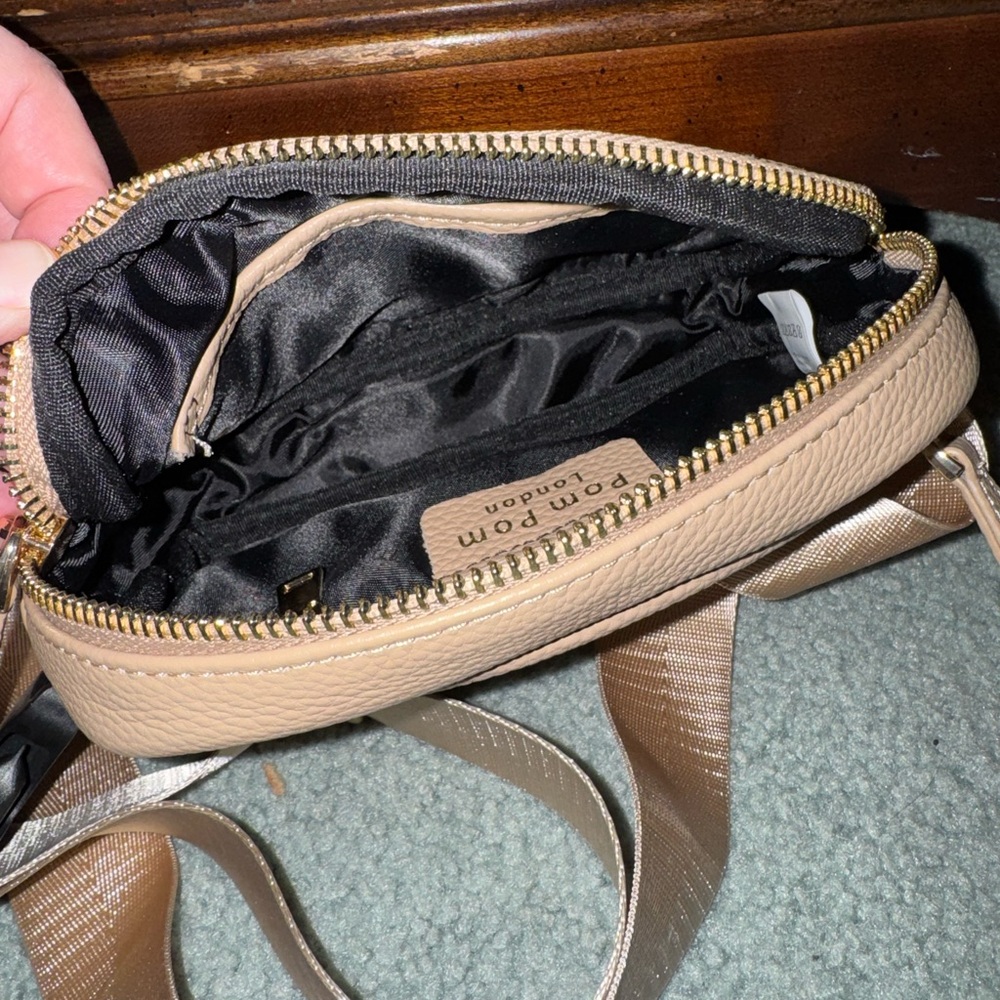 Pom Pom London Leather Barnes Belt Bag Sandstone - Picture 5 of 6